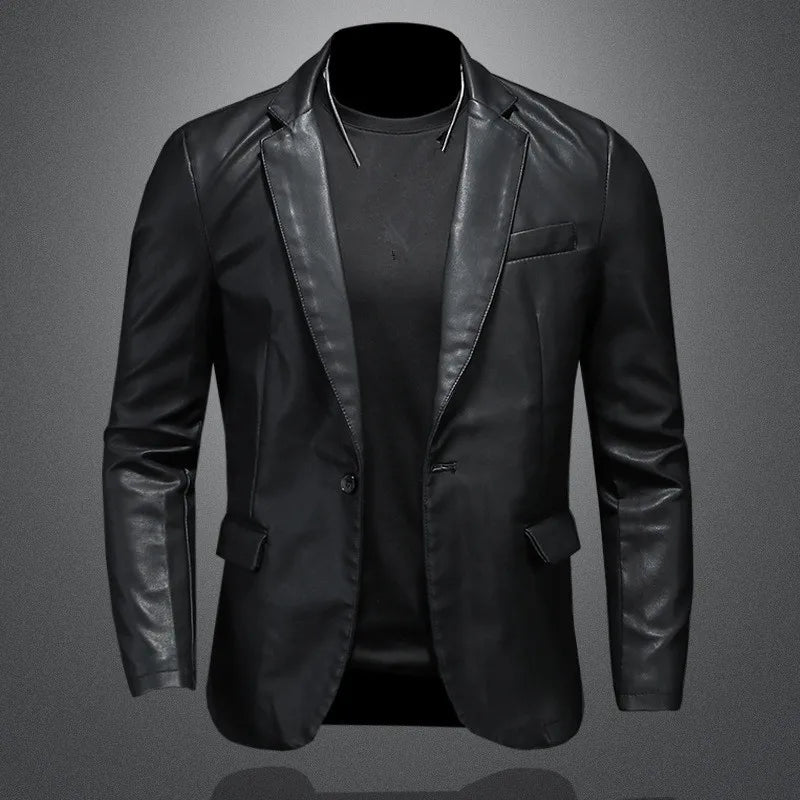 Jaqueta Masculina de Inverno em Couro Legítimo - Raven