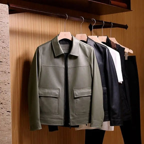 Jaqueta Masculina de Inverno em Couro Legítimo - Artic