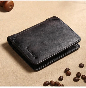 Carteira Masculina De Couro Legítimo - Manbang