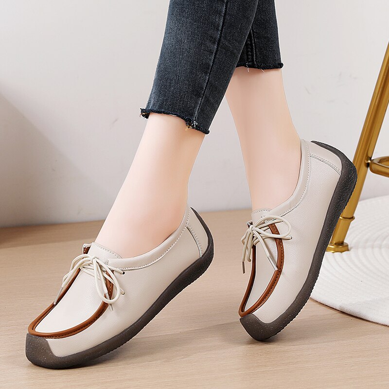 Mocassim de Couro Legítimo Feminino Confortável Antiderrapante - Lilly