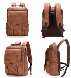 Mochila Masculina De Couro Legítimo Jepp - Traveling Backpack