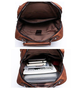 Mochila Masculina De Couro Legítimo Jepp - Traveling Backpack
