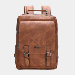 Mochila Masculina De Couro Legítimo Jepp - Traveling Backpack