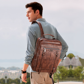 Mochila Masculina De Couro Legítimo Clássica- Jeep Buluo