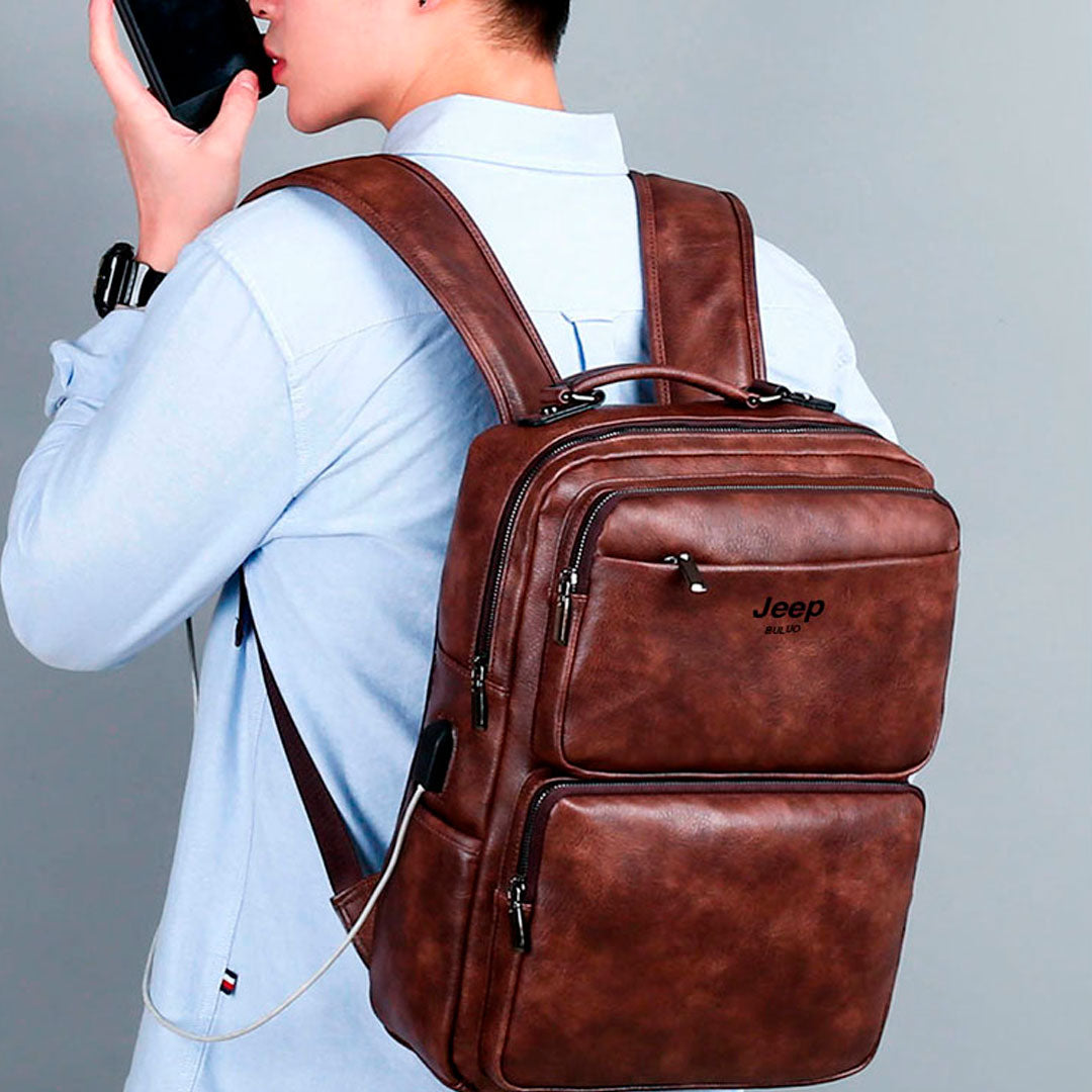 Mochila Masculina de Couro Legítimo Executiva - Job style