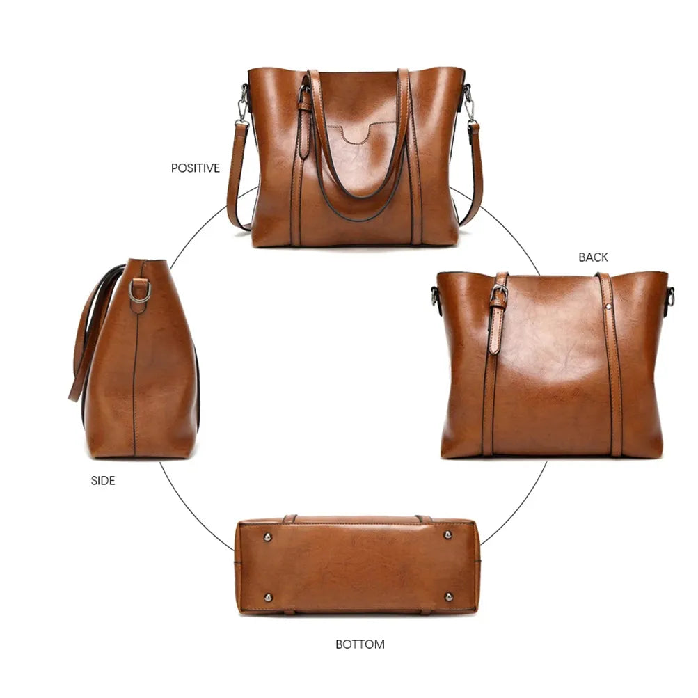 Bolsa Feminina de Ombro em Couro Legítimo - Mulher Elegante