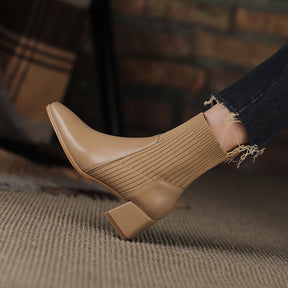 Bota Cano Curto feminina de Couro Legítimo - Monalise Elegance