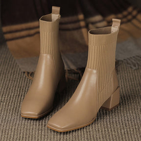 Bota Cano Curto feminina de Couro Legítimo - Monalise Elegance