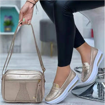 Mocassim De Couro Legítimo Feminino Plataforma - Lolla