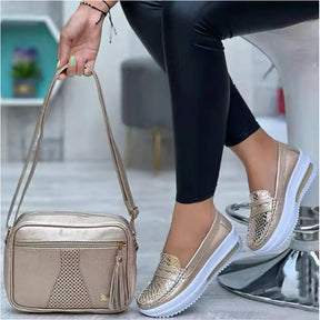 Mocassim De Couro Legítimo Feminino Plataforma - Lolla