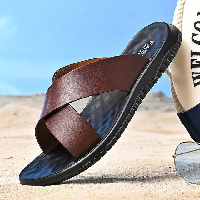 Sandália Masculina em Couro Legítimo - Logen