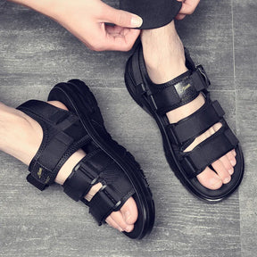Sandália Masculina em Couro Legítimo - Gladiador