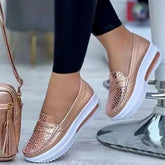 Mocassim De Couro Legítimo Feminino Plataforma - Lolla