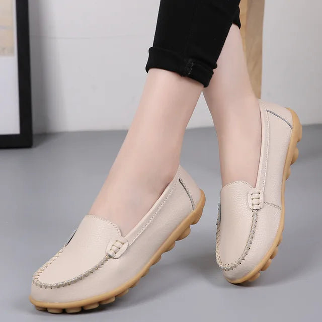 Mocassim de Couro Legítimo Feminino Casual - Bonita