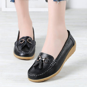 Mocassim De Couro Legítimo Feminino Casual - Passo Leve