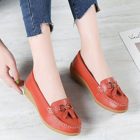 Mocassim De Couro Legítimo Feminino Casual - Passo Leve