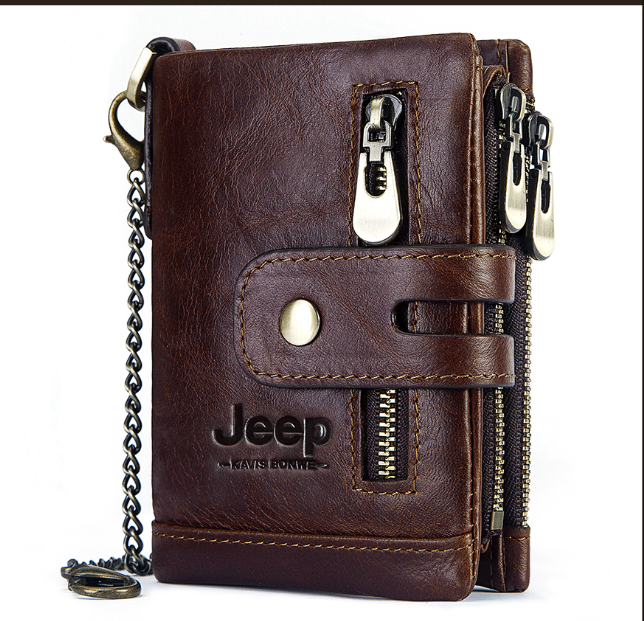 Carteira em Couro Legítimo estilo Punk JEEP - Timber Style