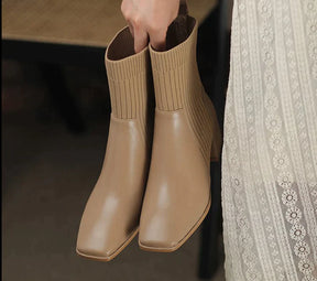 Bota Cano Curto feminina de Couro Legítimo - Monalise Elegance