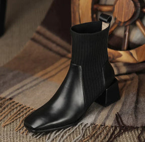 Bota Cano Curto feminina de Couro Legítimo - Monalise Elegance