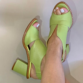 Sandália Feminina Salto Alto em Couro Legítimo - Pérola Prestige