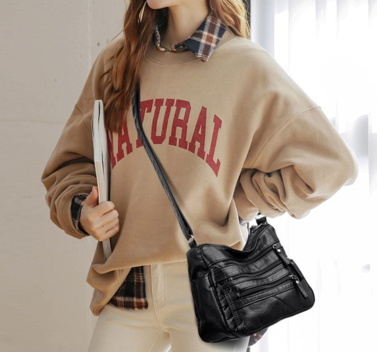 Bolsa Feminina de Couro Legítimo Transversal - Letícia