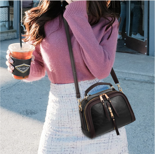 Bolsa Feminina de couro legítimo de dupla alça - Modern Vintage