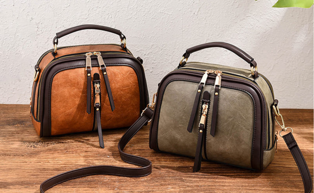 Bolsa Feminina de couro legítimo de dupla alça - Modern Vintage