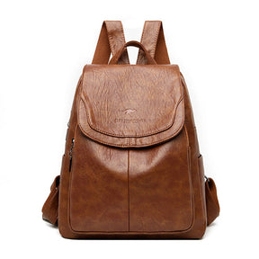 Mochila Feminina de Couro Legítimo Impermeável - Eco