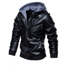 Jaqueta de Couro Masculina Com Capuz Removível - Leather Elegance