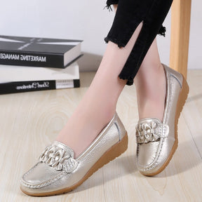 Mocassim Feminino Tratorado de Couro Legítimo - Sophie