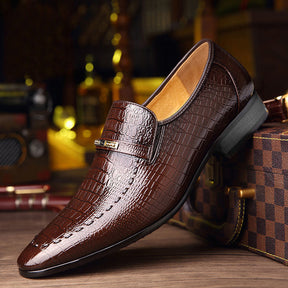 Sapato Social Masculino Mocassim de Couro - Aligator Style