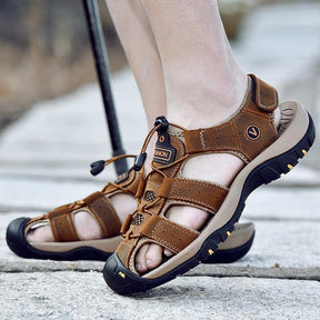 Sandália de Couro Legítimo Masculina Confortável e Elegante - Couro Craft